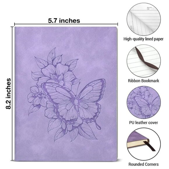 Butterfly and Flowers Softback Notebook Journal NWT - Picture 1 of 7